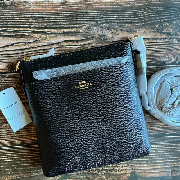 NWT Coach Black Leather Crossbody Bag Kitt Messenger - Picture 5 of 5